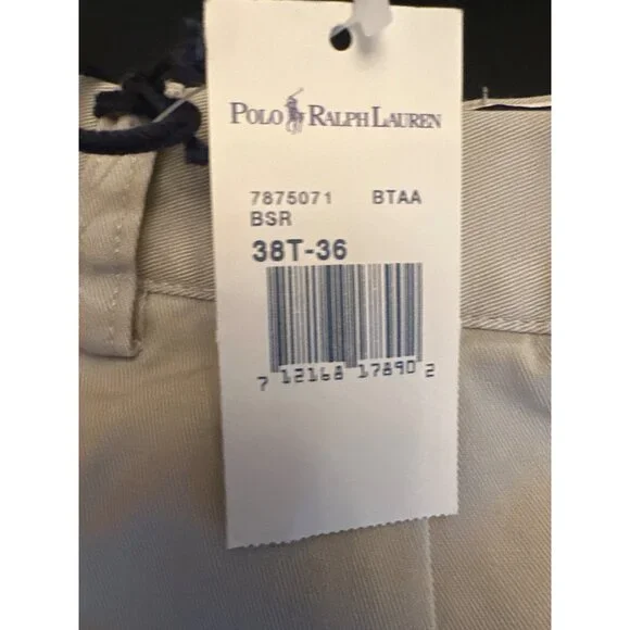 Polo Ralph Lauren Mens Classic Fit Andrew Pant 38T-36 Big & Tall 100% Cotton Bei